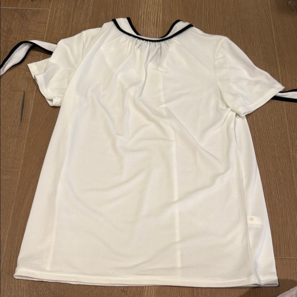 Banana Republic Ivory Top with Black Accents